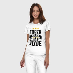 Пижама хлопковая женская Forza Juve, цвет: белый — фото 2