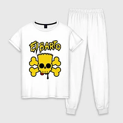 Пижама хлопковая женская El Barto, цвет: белый