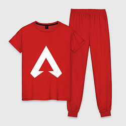 Пижама хлопковая женская Apex Symbol, цвет: красный