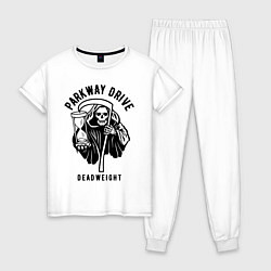 Пижама хлопковая женская Parkway Drive: Deadweight цвета белый — фото 1