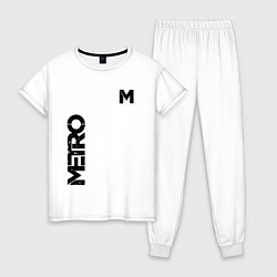 Пижама хлопковая женская METRO M, цвет: белый
