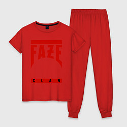 Пижама хлопковая женская FaZe Clan цвета красный — фото 1