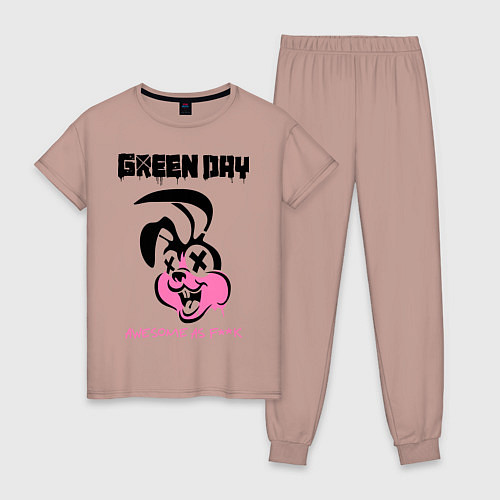 Женская пижама Green Day: Awesome as FCK / Пыльно-розовый – фото 1