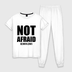 Пижама хлопковая женская Not Afraid, цвет: белый