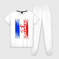 Пижама хлопковая женская France Team, цвет: белый