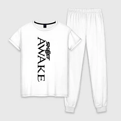 Пижама хлопковая женская Skillet Awake, цвет: белый