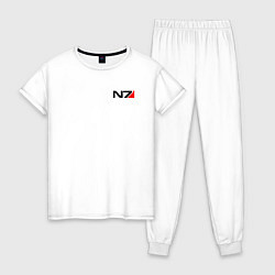 Пижама хлопковая женская Mass Effect N7, цвет: белый