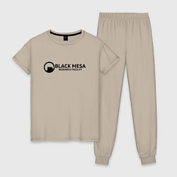 Пижама хлопковая женская Black Mesa: Research Facility, цвет: миндальный