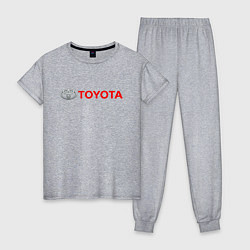 Пижама хлопковая женская TOYOTA, цвет: меланж