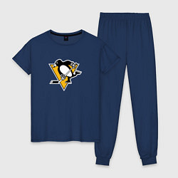 Пижама хлопковая женская Pittsburgh Penguins: Evgeni Malkin, цвет: тёмно-синий