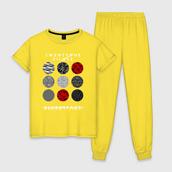 Пижама хлопковая женская TOP: Blurryface, цвет: желтый