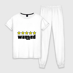Пижама хлопковая женская GTA Wanted, цвет: белый