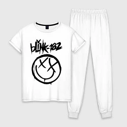 Пижама хлопковая женская BLINK-182, цвет: белый