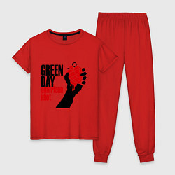 Пижама хлопковая женская Green Day: American idiot, цвет: красный