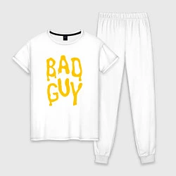Пижама хлопковая женская Bad Guy, цвет: белый