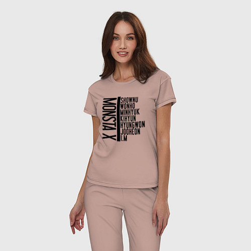 Женская пижама MONSTA X / Пыльно-розовый – фото 3