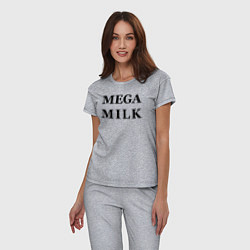 Пижама хлопковая женская Billie Eilish: Mega Milk, цвет: меланж — фото 2