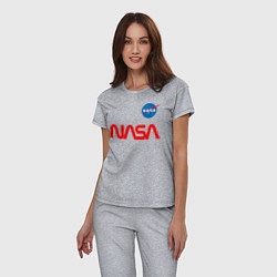 Пижама хлопковая женская Nasa mania, цвет: меланж — фото 2