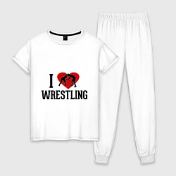 Женская пижама I love wrestling