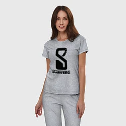 Пижама хлопковая женская Scorpions logo, цвет: меланж — фото 2