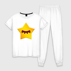 Пижама хлопковая женская BRAWL STARS - SANDY, цвет: белый
