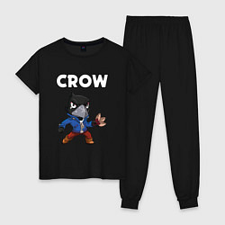 Пижама хлопковая женская BRAWL STARS CROW, цвет: черный