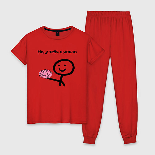 Женская пижама Выпал мозг / Красный – фото 1