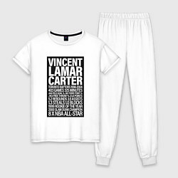 Пижама хлопковая женская Vince Carter, цвет: белый