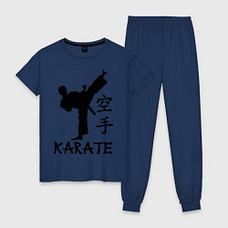Пижама хлопковая женская Karate craftsmanship, цвет: тёмно-синий