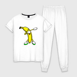 Пижама хлопковая женская Dab Banana, цвет: белый