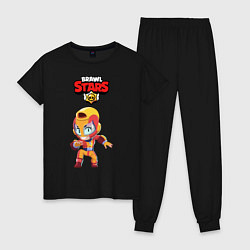 Пижама хлопковая женская BRAWL STARS MAX, цвет: черный