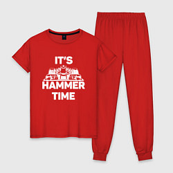 Пижама хлопковая женская It's hammer time, цвет: красный