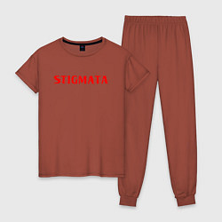 Пижама хлопковая женская Stigmata, цвет: кирпичный