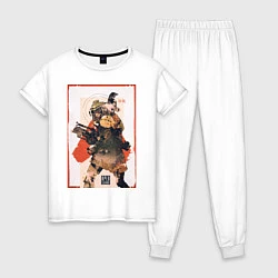 Пижама хлопковая женская Apex Legends Bloodhound, цвет: белый
