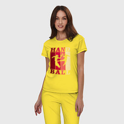 Пижама хлопковая женская Handball, цвет: желтый — фото 2