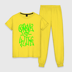 Пижама хлопковая женская GROVE STREET 4 LIFE, цвет: желтый