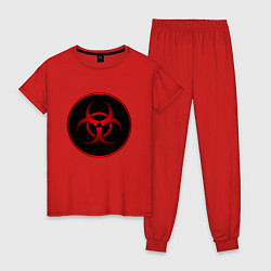 Пижама хлопковая женская Biohazard, цвет: красный