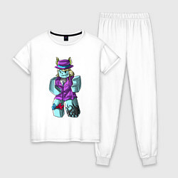 Пижама хлопковая женская ROBLOX, цвет: белый
