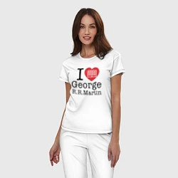 Пижама хлопковая женская I Love George Martin, цвет: белый — фото 2