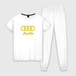 Пижама хлопковая женская Audi GOLD, цвет: белый