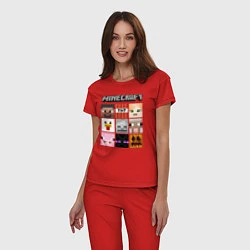 Пижама хлопковая женская MINECRAFT, цвет: красный — фото 2