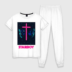 Пижама хлопковая женская STARBOY, цвет: белый