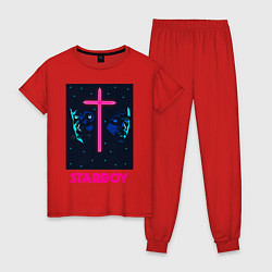 Пижама хлопковая женская STARBOY, цвет: красный