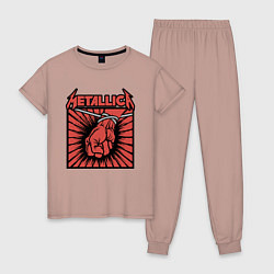 Пижама хлопковая женская Metallica, цвет: пыльно-розовый
