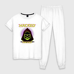 Пижама хлопковая женская Hacked, цвет: белый