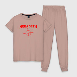 Пижама хлопковая женская Megadeth, цвет: пыльно-розовый
