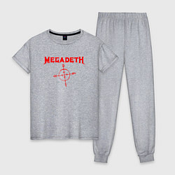 Пижама хлопковая женская Megadeth, цвет: меланж