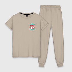 Пижама хлопковая женская LIVERPOOL, цвет: миндальный