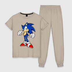 Пижама хлопковая женская Sonic, цвет: миндальный
