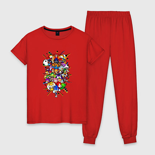 Женская пижама Sonic Pixel Friends / Красный – фото 1